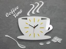Clock To Kitchen Wall Clock Coffe Time Modern Gift Decoration Cup Yellow Decor Large Wall Decal Stickers - thumbnail 1