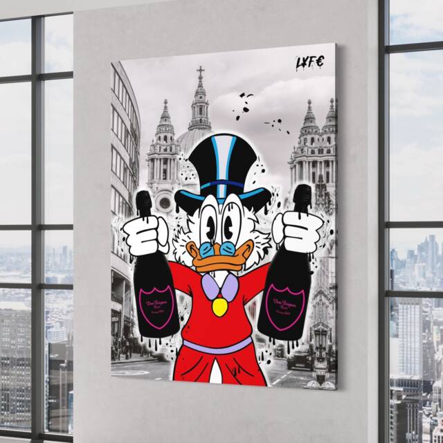 American Express X Scrooge Mcduck - Canvas Alec Monopoly Inspired - Amex Motivation Money Pop Art Large Canvas- Street Champagne - image 1