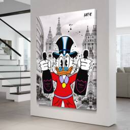 American Express X Scrooge Mcduck - Canvas Alec Monopoly Inspired - Amex Motivation Money Pop Art Large Canvas- Street Champagne - thumbnail 2