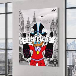 American Express X Scrooge Mcduck - Canvas Alec Monopoly Inspired - Amex Motivation Money Pop Art Large Canvas- Street Champagne - thumbnail 1