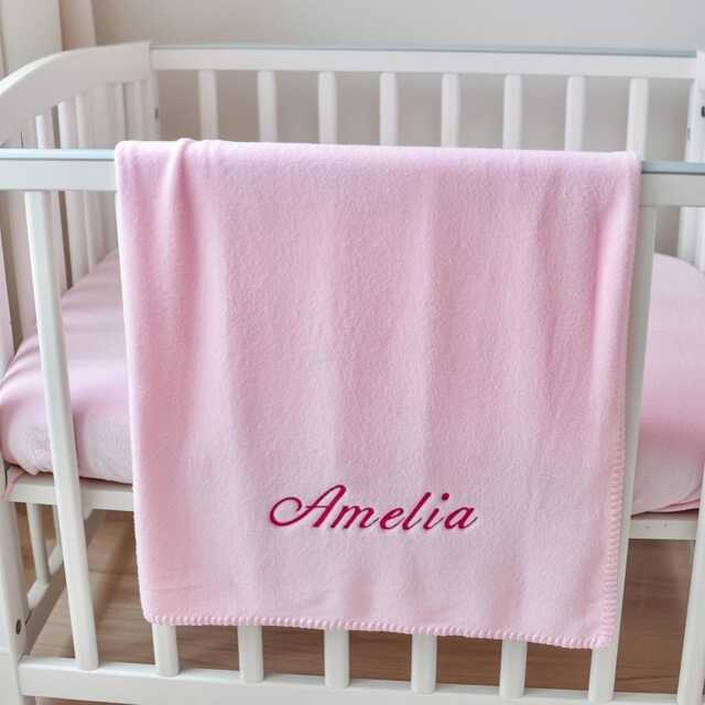 Personalised Babies Blanket - Embroidered With Your Name Large 46 X 28 cm Keepsake/Cherished Gift Baby Shower Or Christening - image 1