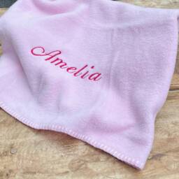 Personalised Babies Blanket - Embroidered With Your Name Large 46 X 28 cm Keepsake/Cherished Gift Baby Shower Or Christening - thumbnail 3