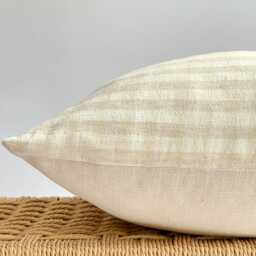 Neutral Boho Pillow Cover Set Linen Textured Decorative Pillows - thumbnail 4