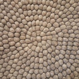 Handmade Wool Felt Ball Rug Light Natural Earth Tone - thumbnail 3