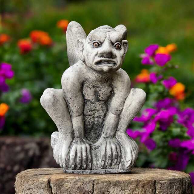 Concrete Gargoyle Statue Stone Mythical Creature Figurine Outdoor Garden Guardian Sculpture Medieval Yard Ornament Gothic Monster Decor Gift - image 1