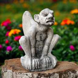 Concrete Gargoyle Statue Stone Mythical Creature Figurine Outdoor Garden Guardian Sculpture Medieval Yard Ornament Gothic Monster Decor Gift - thumbnail 2