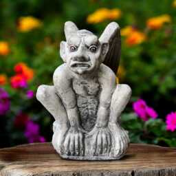 Concrete Gargoyle Statue Stone Mythical Creature Figurine Outdoor Garden Guardian Sculpture Medieval Yard Ornament Gothic Monster Decor Gift - thumbnail 3