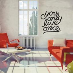 You Only Live Once Vinyl Wall Decal - Yolo Home Decor - thumbnail 2