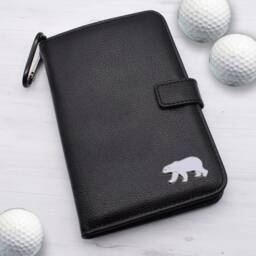 Polar Bear Design - Personalised Leatherette Golf Organiser Complete With Divot Repairer, Marker, Tees, Scorecard & Pencils - thumbnail 1