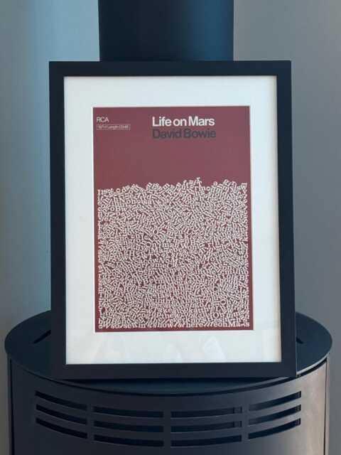 Life On Mars David Bowie By James Earnshaw Genuine Reign/Hail Print Framed Black - image 1