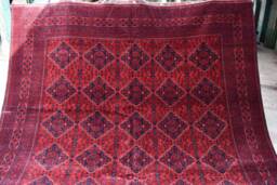 Afghan Bukhara Rug, Custom Size, High Quality Handmade Large Red Area Tribal Turkmen Living Room Rug - thumbnail 1