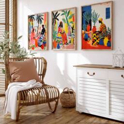 Set Of 3 Dakar Travel Posters, Senegal Prints, African Art, Floral Wall Black Art Poster, Decor, Gift - thumbnail 2