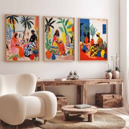 Set Of 3 Dakar Travel Posters, Senegal Prints, African Art, Floral Wall Black Art Poster, Decor, Gift - thumbnail 3