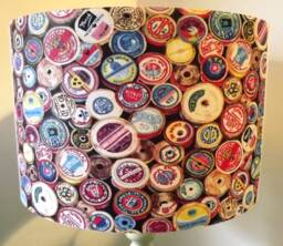 Cotton Reel Lampshade, Light Shade, Vintage, Retro, Shabby Chic, Fatta Da Mamma Free Gift