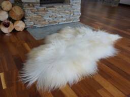 "Sheepskin Icelandic White Throw Genuine Leather Sheep Skin 52""x 32" - thumbnail 1