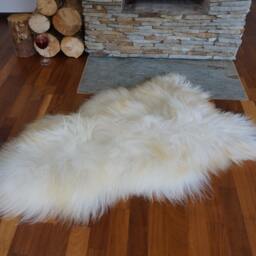"Sheepskin Icelandic White Throw Genuine Leather Sheep Skin 52""x 32" - thumbnail 3
