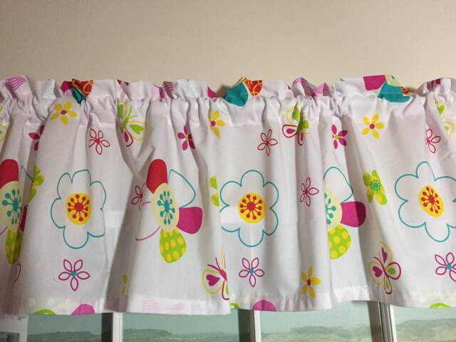Springtime Flowers & Butterflies Valance ~ 72 Inches Wide Extra Ready To Ship - image 1