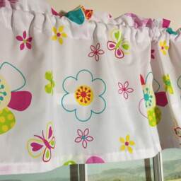Springtime Flowers & Butterflies Valance ~ 72 Inches Wide Extra Ready To Ship - thumbnail 3