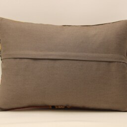 Handmade Wool Kilim Pillow Cover - Vintage Turkish Throw - 14x20 - thumbnail 4