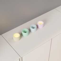 Modern Scaled Tealight Holder - Set Of 4 With Optional Led Tealights - thumbnail 4