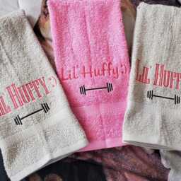 Personalized Barbell Gym Towel Monogrammed Sports Gift - 16x26 - thumbnail 4