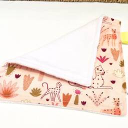Baby Comforter, Newborn Sensory Toy, Pink Safari Print, Small Security Blanket For Baby, Snuggly Soft Baby Shower Gift, Plush Cuddle Present - thumbnail 3