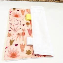 Baby Comforter, Newborn Sensory Toy, Pink Safari Print, Small Security Blanket For Baby, Snuggly Soft Baby Shower Gift, Plush Cuddle Present - thumbnail 2