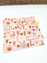 Baby Comforter, Newborn Sensory Toy, Pink Safari Print, Small Security Blanket For Baby, Snuggly Soft Baby Shower Gift, Plush Cuddle Present - thumbnail 1