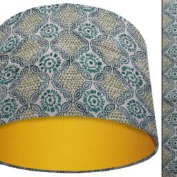 UK Handmade Retro Geometric Lampshade, Bohemian Home Interior, Green Boho Light Shade, Table Lamp Ceiling - thumbnail 2