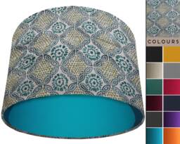 UK Handmade Retro Geometric Lampshade, Bohemian Home Interior, Green Boho Light Shade, Table Lamp Ceiling