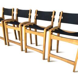 Quilpo Lowback Chair - Black Leather Dining Chair, Handcrafted in Argentina - thumbnail 3