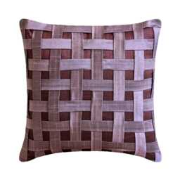 "Handmade Checkered, Basket Weave, Texture Plum Purple Euro Pillow Cover 24""x24""/26""x26" - thumbnail 1