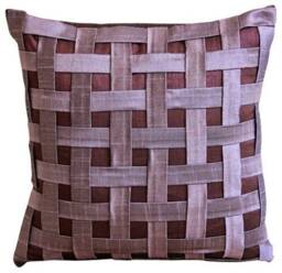 "Handmade Checkered, Basket Weave, Texture Plum Purple Euro Pillow Cover 24""x24""/26""x26" - thumbnail 2