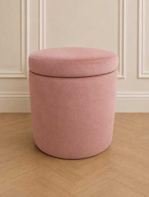 Luxury Velvet Storage Stool Upholstered Dressing Seat Vanity Table Ottoman - image 1