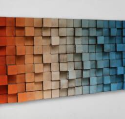 Handmade Reclaimed Wood Wall Art - Modern Geometric Sculpture