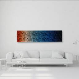 Handmade Reclaimed Wood Wall Art - Modern Geometric Sculpture - thumbnail 2