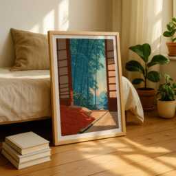 Japanese Bedroom Print, Hasui Kawase Style Art, Hiroaki Takahashi Inspired, Wall Japandi Decor, Peaceful Home Interior - thumbnail 2