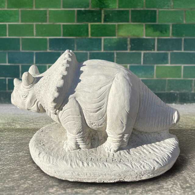 Concrete Triceratops Dinosaur Statue Handcrafted Jurassic Animal Ornament Stone Prehistoric Reptile Sculpture Outdoor Decor Dino Lovers Gift - image 1