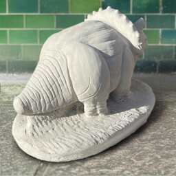 Concrete Triceratops Dinosaur Statue Handcrafted Jurassic Animal Ornament Stone Prehistoric Reptile Sculpture Outdoor Decor Dino Lovers Gift - thumbnail 4