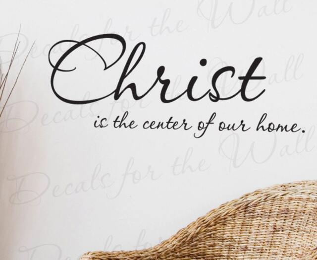 Christ Center Our Home Inspirational Religious God Bible Vinyl Large Wall Decal Lettering Art Decor Quote Sticker Saying Decoration R20 - image 1