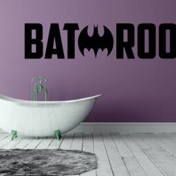 Bat Making H, Bathroom Sign, Restroom Door Decal, Wall Art, Superhero, Vinyl Sticker, Art - thumbnail 2