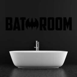 Bat Making H, Bathroom Sign, Restroom Door Decal, Wall Art, Superhero, Vinyl Sticker, Art - thumbnail 3