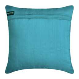 Solid Pintuck Pattern Art Silk Turquoise Blue Pillow Sham, 24x24/26x26, Modern Style Euro Square Pillowcase - Gentle Waves - thumbnail 4