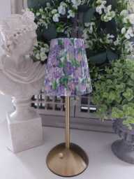 Cordless Touch Lamp. Beautiful Decoupaged Purple & Lilac Usb Rechargeable Table Lamp.matching Hand Decorated.cordless