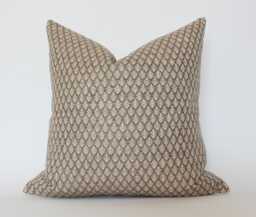 Brown Floral Pillow Cover, Earthy Textured Throw Pillow, Warm Cushion Neutral Cover -- Fern - thumbnail 1