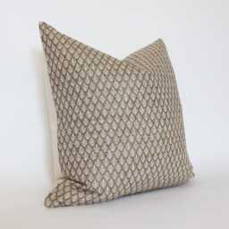 Brown Floral Pillow Cover, Earthy Textured Throw Pillow, Warm Cushion Neutral Cover -- Fern - thumbnail 3