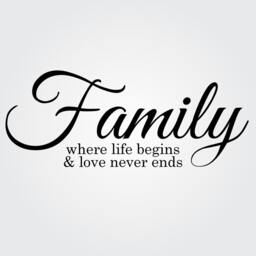 Family Wall Sticker Quote - Family, Where Life Begins & Love Never Ends L Decal Saying - Home Decor - thumbnail 2