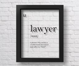 Transparent Lawyer Definition Gift Funny Attorney Poster Office Decor Wall Art Graduation - thumbnail 1