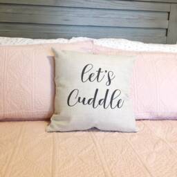 Let's Cuddle Linen Pillow Cover Farmhouse Rustic Decor - 18 - thumbnail 3