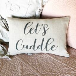 Let's Cuddle Linen Pillow Cover Farmhouse Rustic Decor - 18 - thumbnail 2